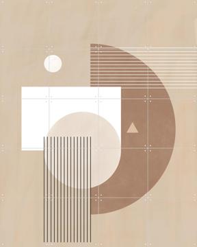 'Neutral Semicircles Poster No.1' van Elena Ristova