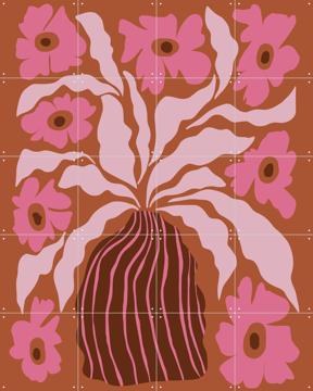 'Mid-century Blooming Pot' by Miho Art Studio