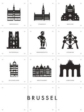 'Brussel Architecture Collage Box' by Art in Maps