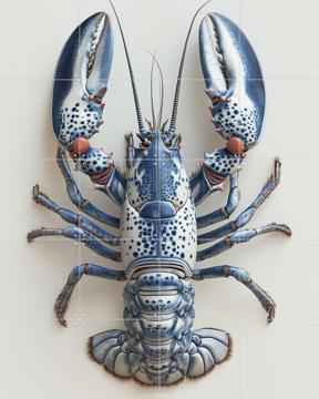 'Delft Blue Lobster - White' by Margriet Hulsker