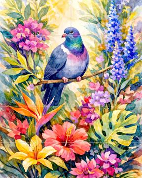 'Dove Among Jungle Flowers' par Natalie Bruns