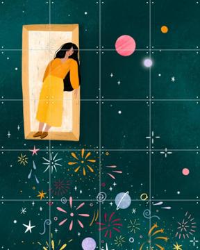 'Yellow Dress Leans From A Window' par Bea Müller