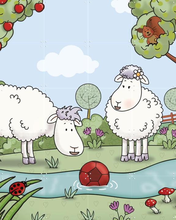 Mike and Molly play with the ball