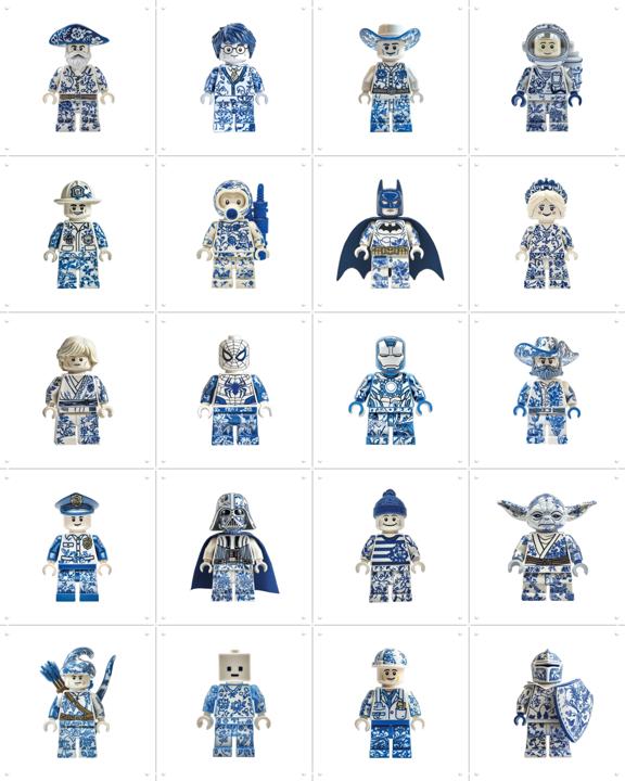 Delftware Mini Figures Collage Box
