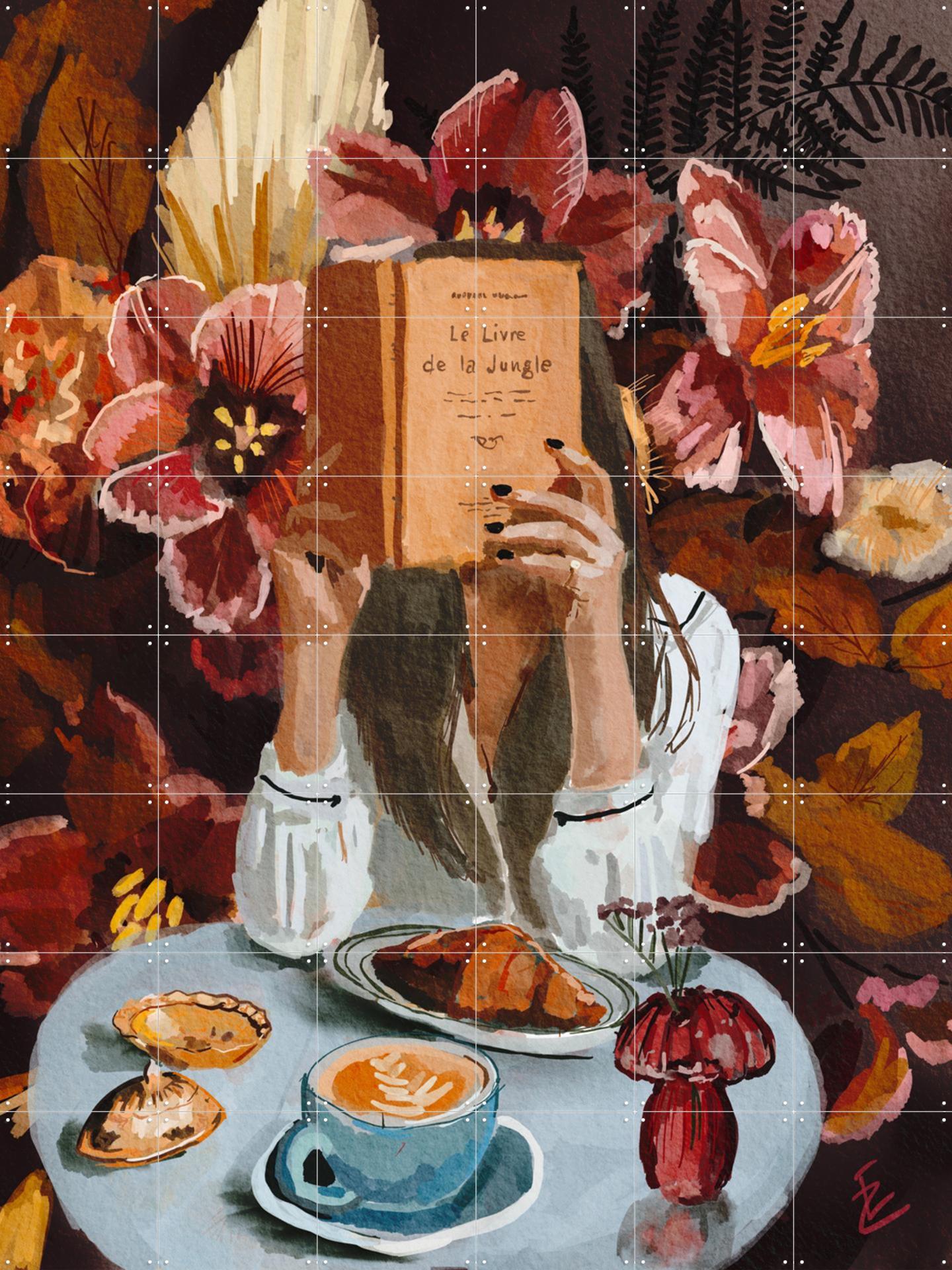 Girl with the jungle book Door Ekaterina Zagorska | Wanddecoratie