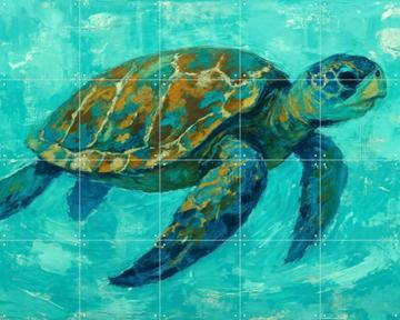 'Sea Turtle Swimming in Tropical Water' par Natalie Bruns