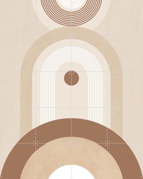 'Beige Mid Century Poster No.2' van Elena Ristova