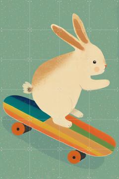 'Bunny On Skateboard' van Treechild