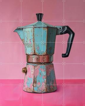 'Vintage Coffee Percolator - Magenta and Turqoise' par OTTI