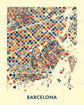 'Barcelona Mosaic City Map' von Art in Maps