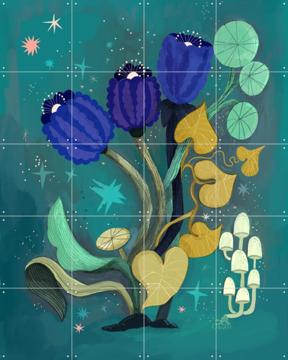 'Magic Teal Flower Garden' von Lena Addink