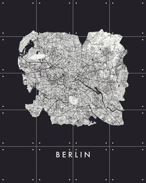 'Berlin City Map black' van Kunst in Kaart