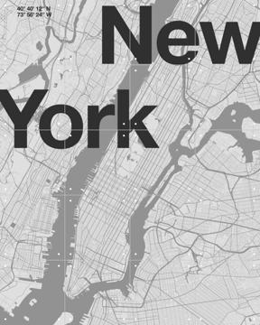 'New York Map' van Florent Bodart
