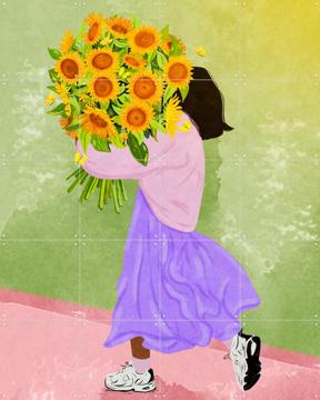 'Never settle for less - Sunflowers' von Raissa Oltmanns