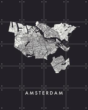 IXXI - Amsterdam City Map black by Art in Maps & Art in Maps