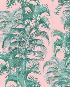 IXXI - Tropical Palm Leaves - pink by Bloomery Decor 