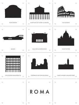 'Roma Architecture Collage Box' by Art in Maps