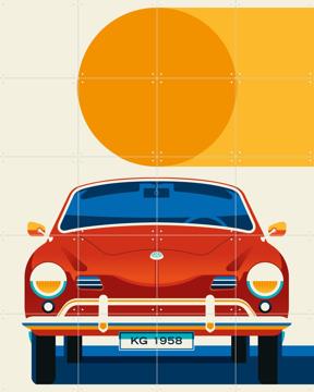 'Red Vintage Sports Car Front' by Bo Lundberg