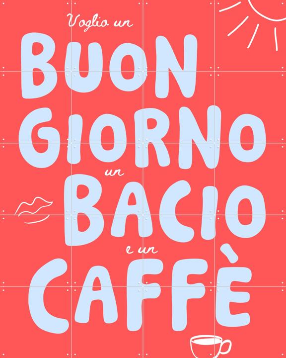 Buongiorno, bacio, caffe - red