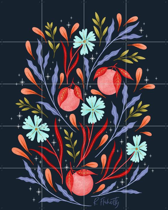 Wild Flowers and Oranges Coral