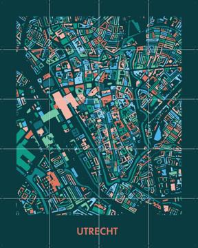 'Utrecht Mozaïek Teal' by Art in Maps
