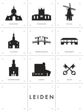 'Leiden Architecture Collage Box' by Art in Maps