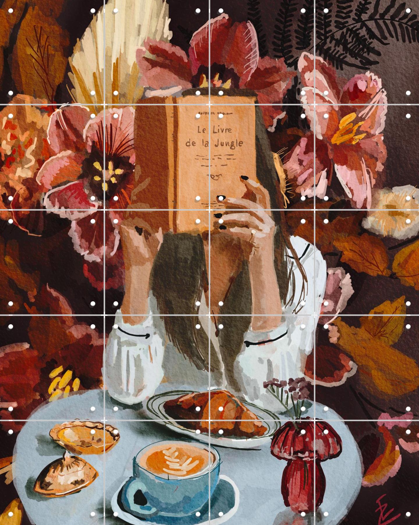 Girl with the jungle book Door Ekaterina Zagorska | Wanddecoratie