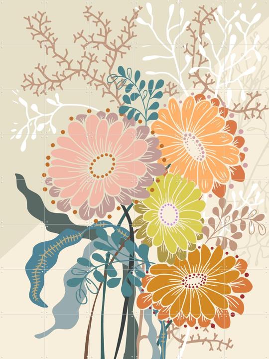 Springtime Daisies Earthy Tones