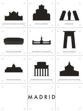 'Madrid Architecture Collage Box' by Art in Maps