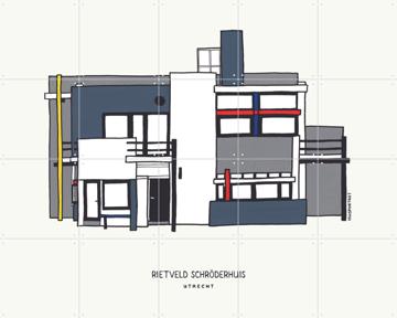 'Rietveld Schröder House' by Huisportret & Art in Maps