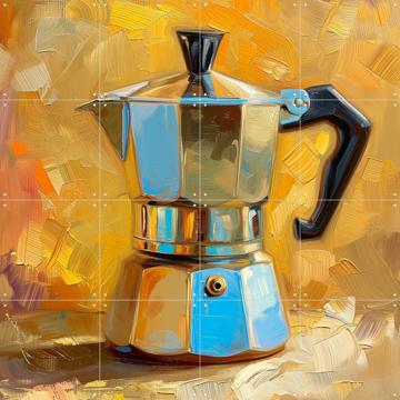 'Painting of a Silver Italian Percolator' par OTTI