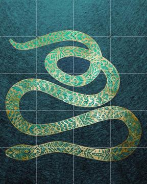 'Bohemian Golden Snake' van Bloomery Decor