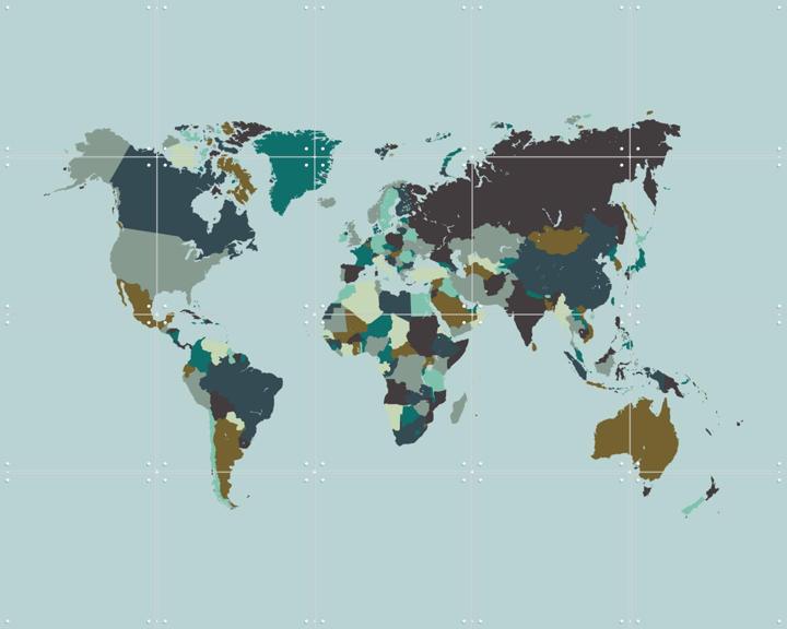 World Map Mosaic Winter