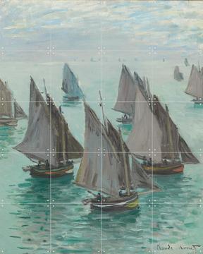 'Fishing Boats - Calm Sea' von Claude Monet & Bridgeman Images