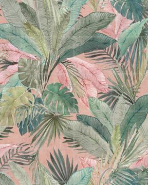 'Tropical watercolour Palms leaves foliage - pink green' by Bloomery Decor