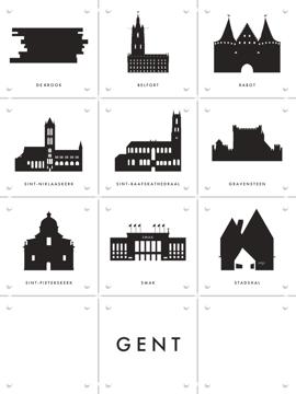 'Gent Architecture Collage Box' by Art in Maps