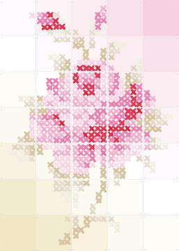 'Cross-stitch Rose Collage Box' by Eline Pellinkhof