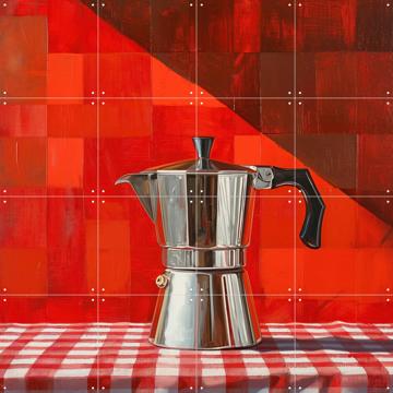 'Silver Italian Percolator - Red Checkered' par OTTI