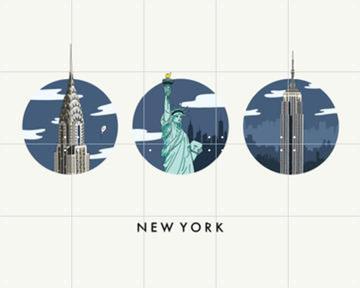 'New York Icons' by Art Studio Jet & Art in Maps
