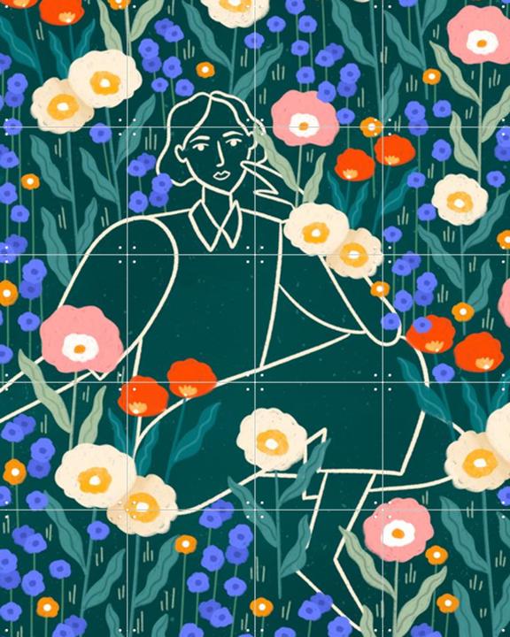 Line Lady With Florals