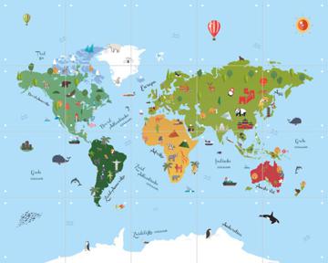 IXXI - World Map Kids Text by Art in Maps & Art in Maps