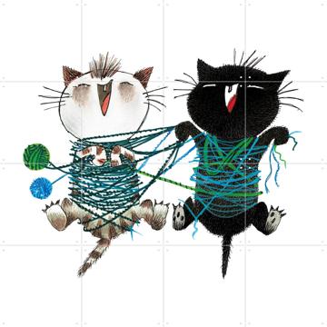 'Pim & Pom playing with wool' von Fiep Westendorp