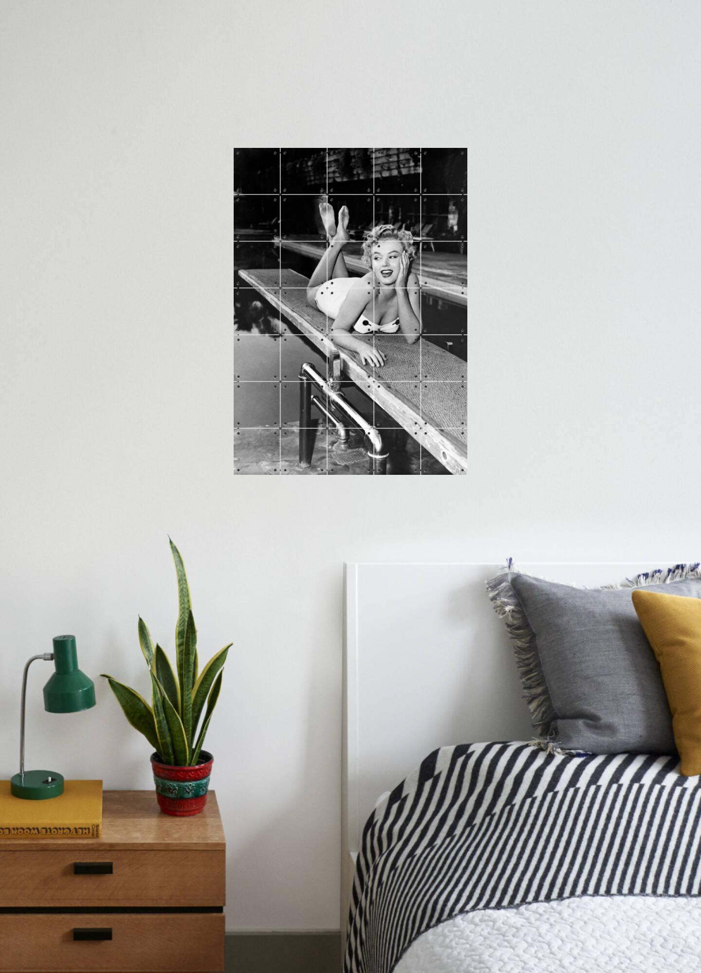 Marilyn Monroe lying on a springboard in California, by Bridgeman Images -  IXXI, image size:1440x2000