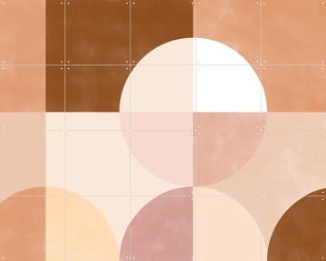 'Geometric Circles and Squares in Earthy Tones' van Elena Ristova