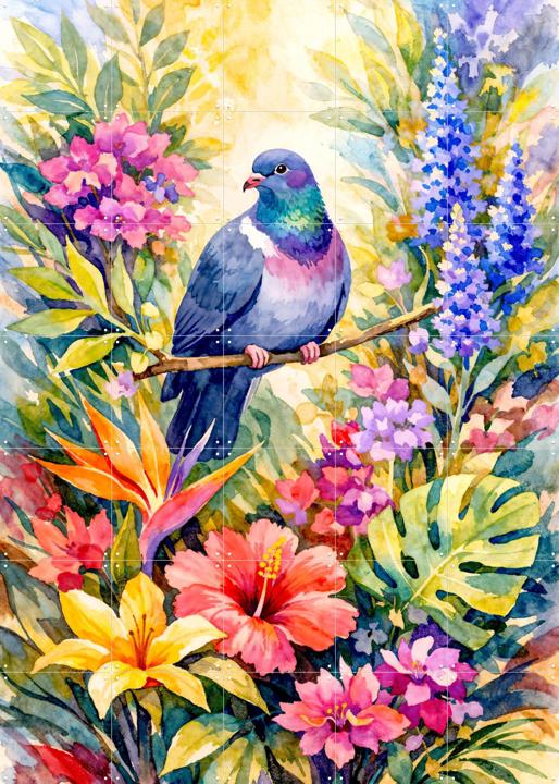 Duif Tussen Bloemen Jungle