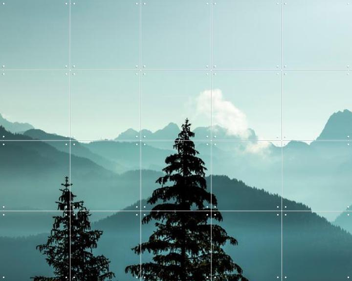 Alpine Forest And Blue Mountain Layers