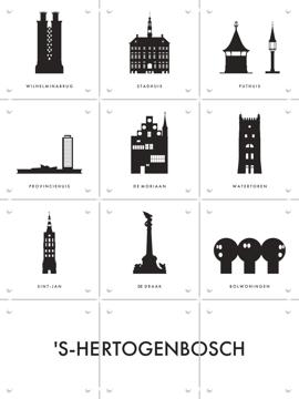 ''s-Hertogenbosch Architecture Collage Box' by Art in Maps