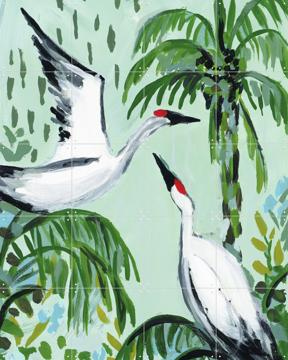 'Tropical Cranes' par Green Barn Studio