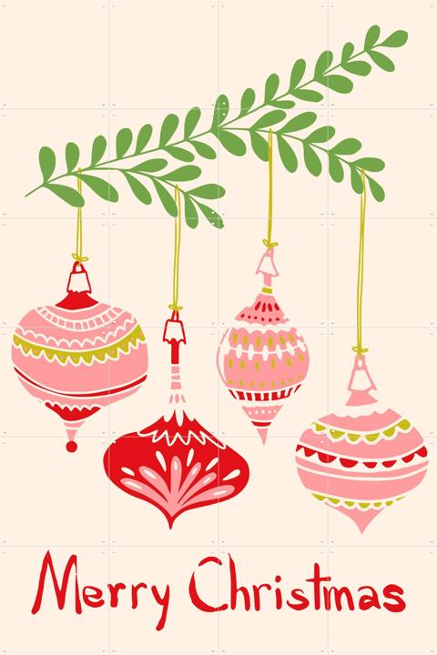 Cheerful little Christmas Baubles - Pink 
