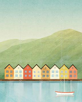 'Colorful Houses - Bergen' von Henry Rivers